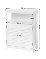 Bloomart Wooden Floor Storage Cabinet with Doors – Organizer Unit for Towels, Bathroom & Living Room Use
