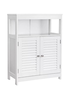 Bloomart Wooden Floor Storage Cabinet with Doors – Organizer Unit for Towels, Bathroom & Living Room Use