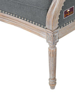 Wooden Flared Arm Loveseat Bench for Living Room Comfort for Backrest (2 Seater, Dark Grey)