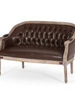 Wooden Flared Arm Loveseat Bench for Living Room Comfort for Backrest (2 Seater, Dark Brown)