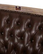 Wooden Flared Arm Loveseat Bench for Living Room Comfort for Backrest (2 Seater, Dark Brown)