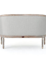 Wooden Flared Arm Loveseat Bench for Living Room Comfort for Backrest (2 Seater, Light Grey)