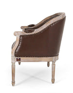 Wooden Flared Arm Loveseat Bench for Living Room Comfort for Backrest (2 Seater, Dark Brown)