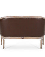 Wooden Flared Arm Loveseat Bench for Living Room Comfort for Backrest (2 Seater, Dark Brown)