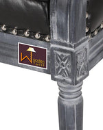Wooden Flared Arm Loveseat Bench for Living Room Comfort for Backrest (2 Seater, Midnight Black)
