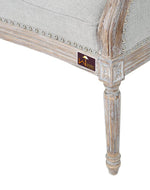 Wooden Flared Arm Loveseat Bench for Living Room Comfort for Backrest (2 Seater, Light Grey)