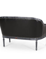 Wooden Flared Arm Loveseat Bench for Living Room Comfort for Backrest (2 Seater, Midnight Black)
