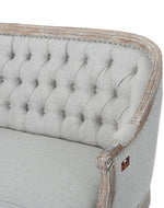Wooden Flared Arm Loveseat Bench for Living Room Comfort for Backrest (2 Seater, Light Grey)