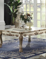 Hand Carved Modern Teak Wood Rectangle Coffee Table - Bloomart