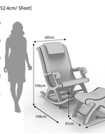 Creme Premium Rocking Chair with Foot Rest & Pillow
