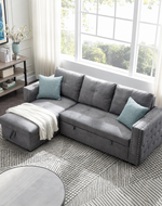 Sectional Sleeper 5 Seater Left-Side L-Shape Sofa Bed with Comfort Cushion