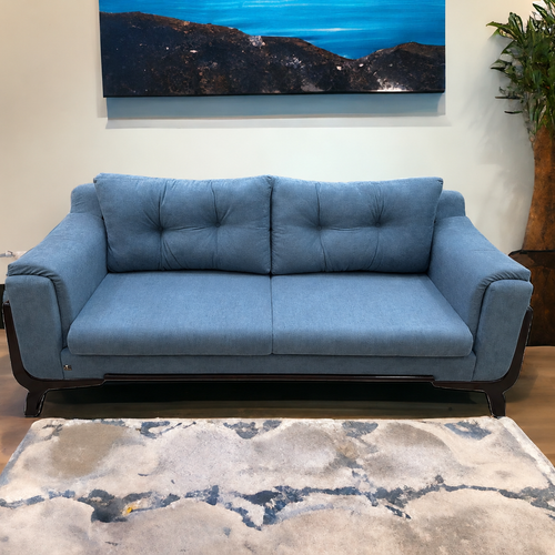 Bloomart European Style Teak Wood Boucle Sofa Set