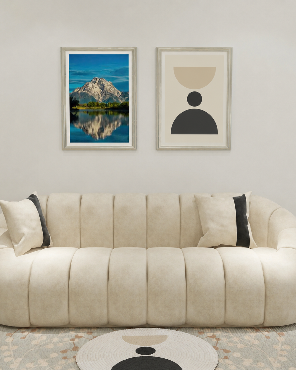 Collin Modern Oval Shape 3 Seater Sofa