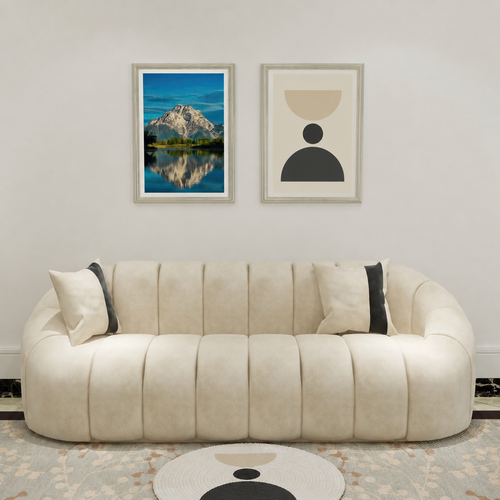 Collin Modern Oval Shape 3 Seater Sofa
