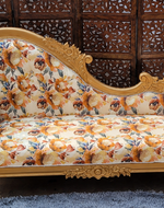 Teak Wood Handcrafted Deewan Chaise Lounge