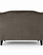 Bloomart Aerona Soft Velvet Upholstery Button Tufted Modern Bench With Teak Wood Legs ( Grey )