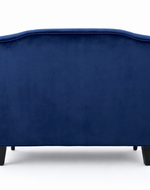 Bloomart Aerona Soft Velvet Upholstery Button Tufted Modern Bench With Teak Wood Legs (Blue)