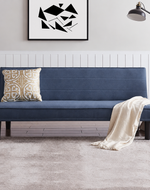 Bloomart Penny 3-Seater Sofa Cum Bed Space-Saving Convertible Sofa for Living Room (Navy Blue)