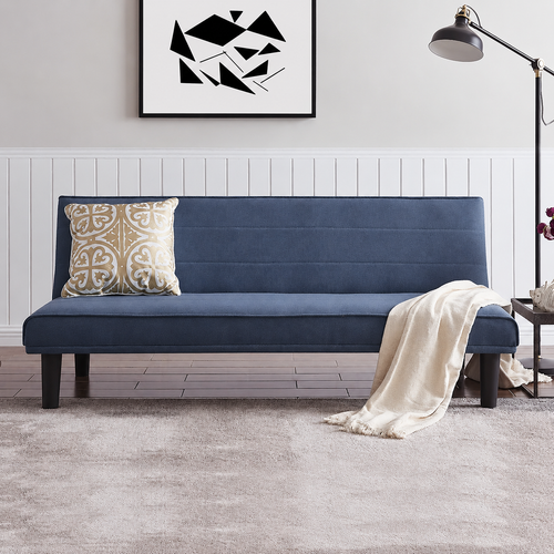 Bloomart Penny 3-Seater Sofa Cum Bed Space-Saving Convertible Sofa for Living Room (Navy Blue)