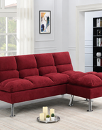 Carissa 3 Seater Sofa Cum Bed for Living Room with Ottoman (Metal Legs)