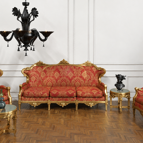 Bloomart European Style Royal Antique Golden Carved 5 Seater Sofa Set