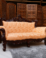 Bloomart Wooden Boutique French Baroque Style Hand Carved Sofa (2 Seater)