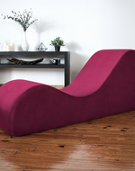 Modern Armless Wooden Chaise Lounge for Lounging, Yoga, and Stretching ( Pink )