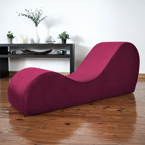 Modern Armless Wooden Chaise Lounge for Lounging, Yoga, and Stretching ( Pink )