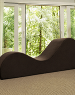 Modern Armless Wooden Chaise Lounge for Lounging, Yoga, and Stretching ( Brown )