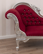 Hand Carved Baroque Style Lacquered Velvet Burgundy Crystal Sw Buttons (Silver)