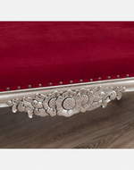Hand Carved Baroque Style Lacquered Velvet Burgundy Crystal Sw Buttons (Silver)