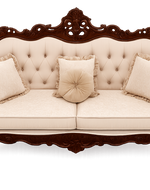 Bloomart Handmade Royal Antique Golden Finish Carved Sofa (3 Seater)