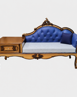 Luxury Antique Hand Carved Chaise Lounge Coffee And Phone Table With Storage