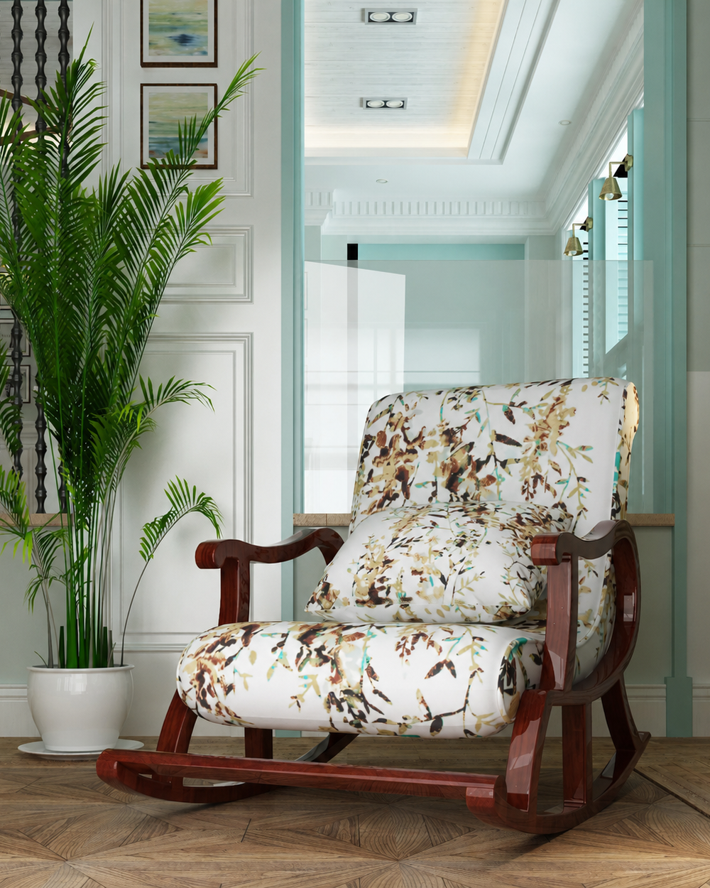 Flora Recliner Rocking Chair With Pillow