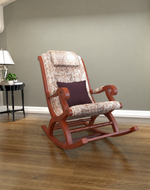 Mecedora Rocking Chair With Textured Suede Fabric