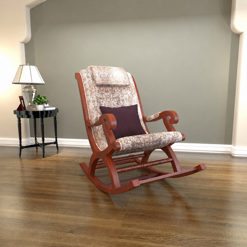 Mecedora Rocking Chair With Textured Suede Fabric
