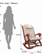 Mecedora Rocking Chair With Textured Suede Fabric