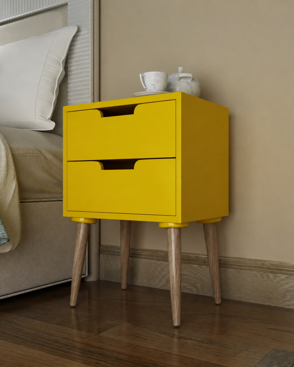 Amazing Bedside Table with Two Drawers