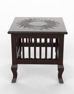 Bloomart Mango Wood Handmade Carving Classic Side Table for Living Room