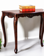 Uzzy Hand Carved Teak Wood Console Table Royal Beautiful Design, Luxurious Home Decor for Living Room or Entryway