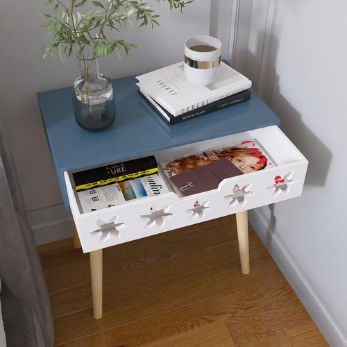 Estrella Wooden Bedside Table With Storage Drawer Nightstand