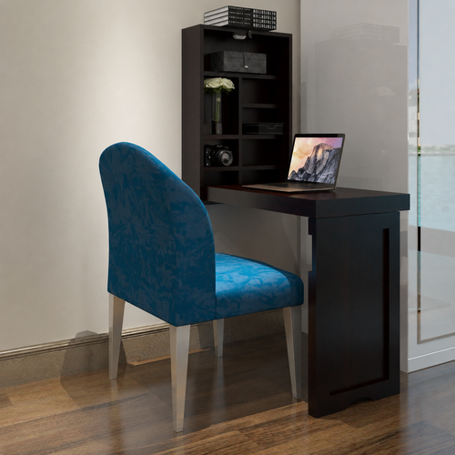 Sheesham Wood Foldable Wall Mounted Study Table (Walnut Finish)