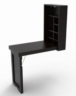 Sheesham Wood Foldable Wall Mounted Study Table (Walnut Finish)