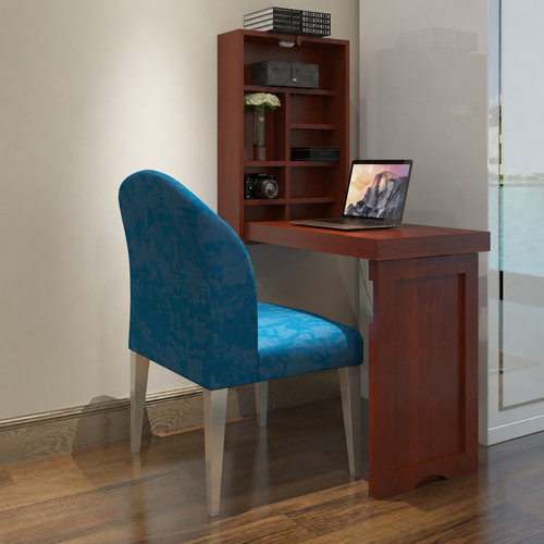 Teak Wood Foldable Wall Mounted Study Table (Finish Honey)