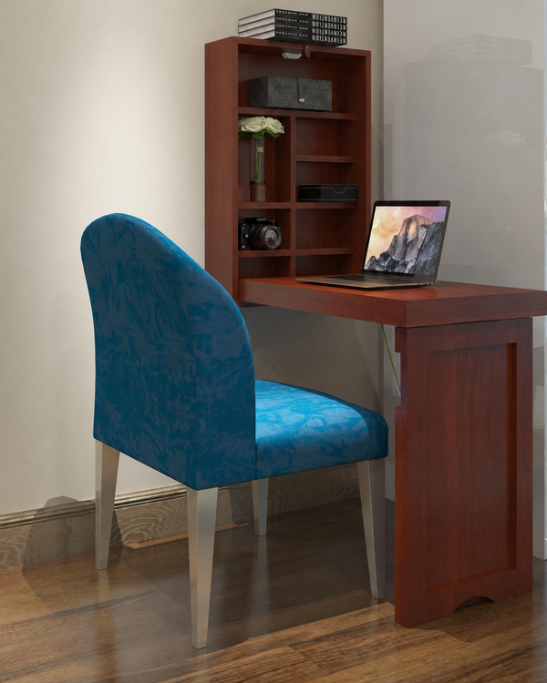 Teak Wood Foldable Wall Mounted Study Table (Finish Honey)