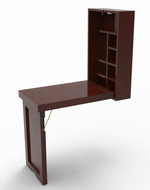 Teak Wood Foldable Wall Mounted Study Table (Finish Honey)