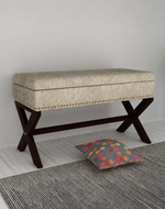 Bloomart Magazine Rectangular Shape Solid Wood Bench with Storage in Ottoman Style for Entryway or Living Room