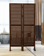 Wooden Rectangular Shape Premium Solid Wood Room Divider ( Brown )