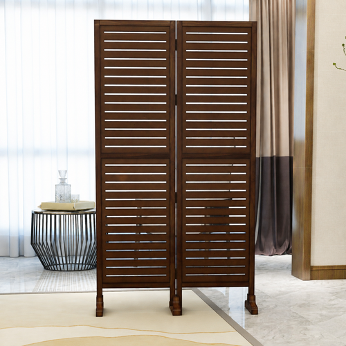Wooden Rectangular Shape Premium Solid Wood Room Divider ( Brown )