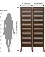 Wooden Rectangular Shape Premium Solid Wood Room Divider ( Brown )